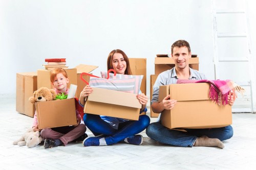 Boxes and household items prepared for urgent removals