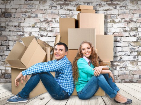 Removal van and moving boxes for a Croydon house move