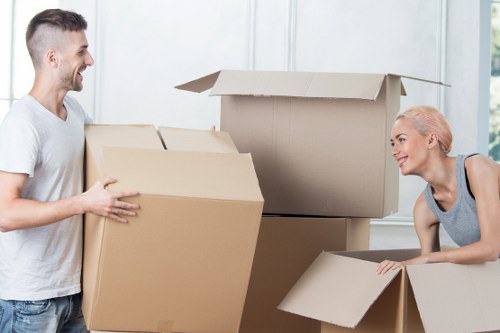 Removal truck loading for a flat or office move in Croydon