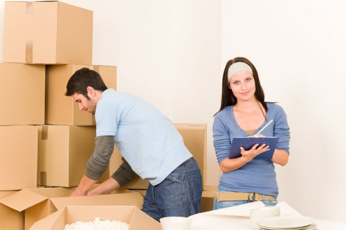 Workspace items prepared for an office move in Croydon