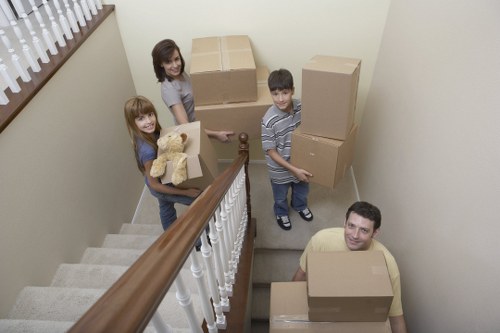 Removal team loading business items for a local Croydon relocation
